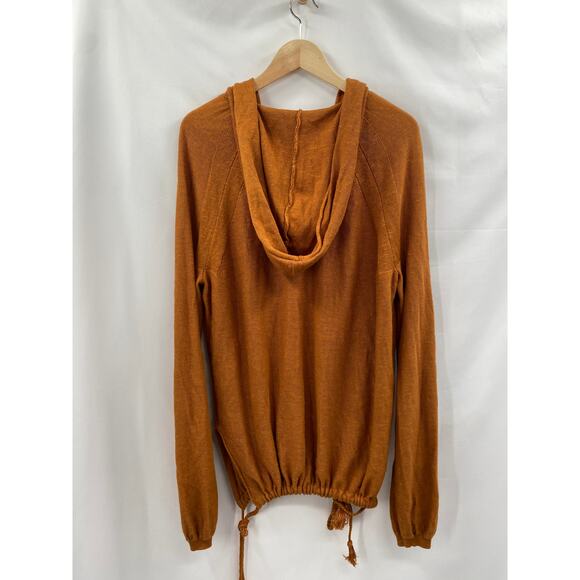 Free People orange linen oversized hooded sweater - Picture 5 of 6